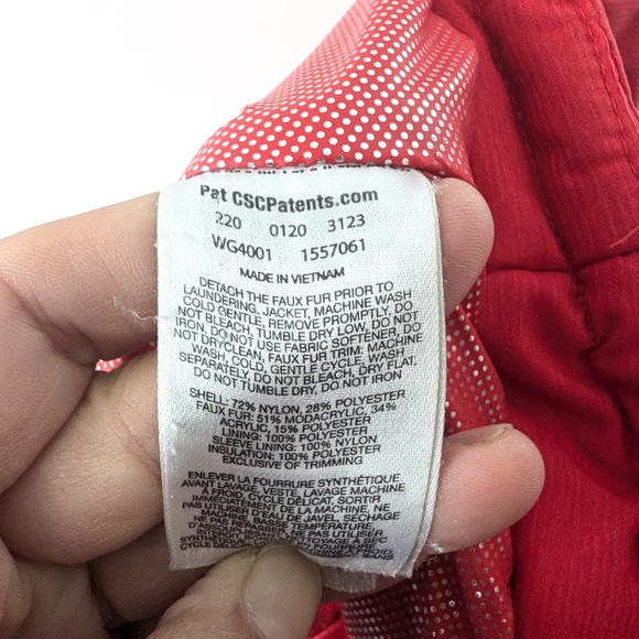 Columbia Kids Mid-length Red Hooded Warm Winter Jacket ~ Size 6 - Picture 10 of 13